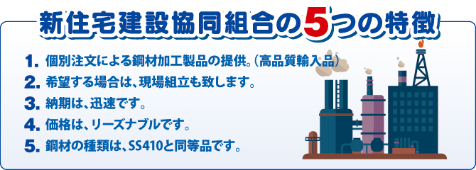 新住宅建設協同組合の5つの特徴 新住宅建設協同組合の5つの特徴